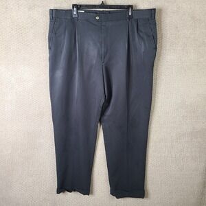 Vintage‎ Sansabelt Pants Mens 41x32 Black Pleated Trouser Elastic Waist